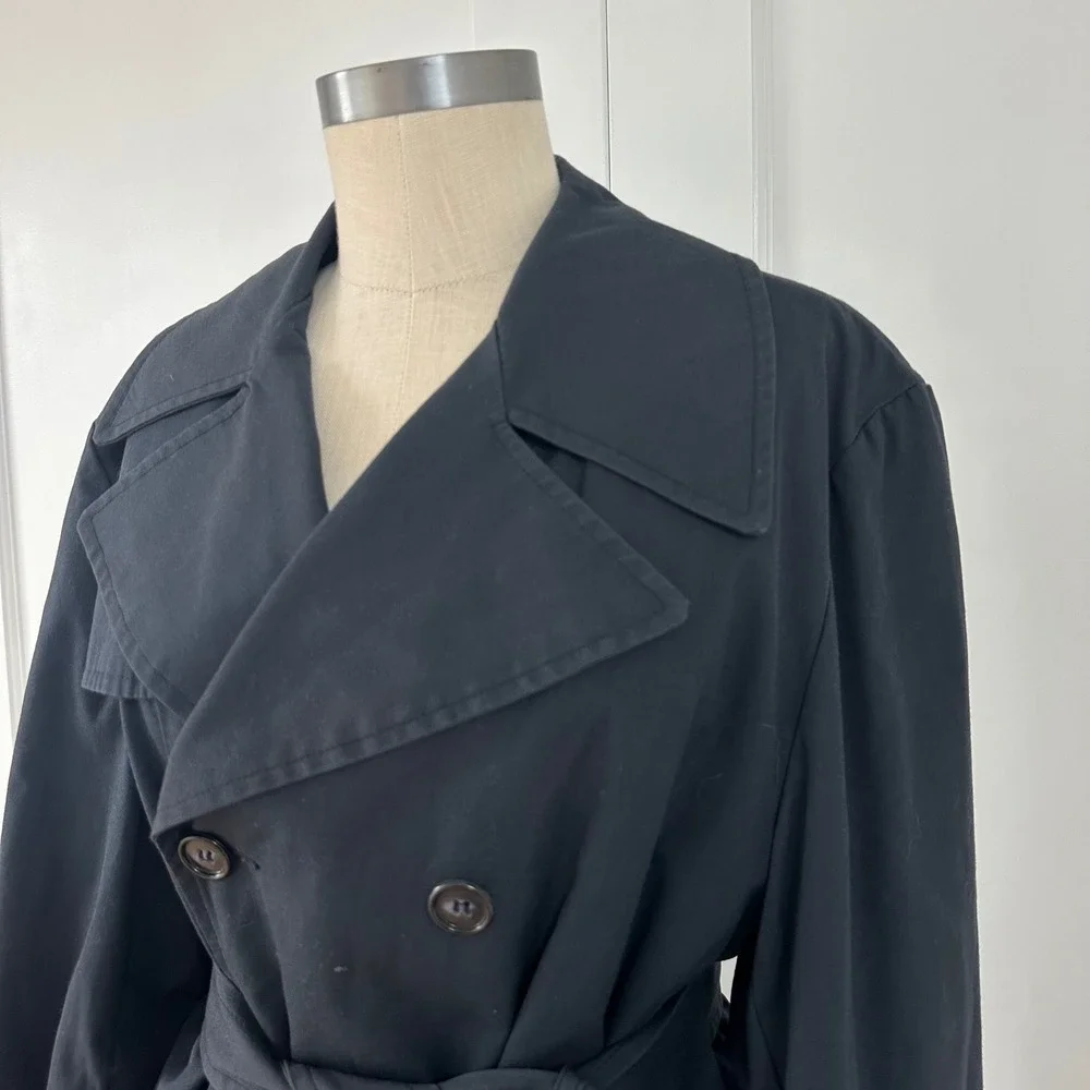 Vintage Clipper Mist London Fog Navy Trench 38‎ Men's Womens Medium Normcore